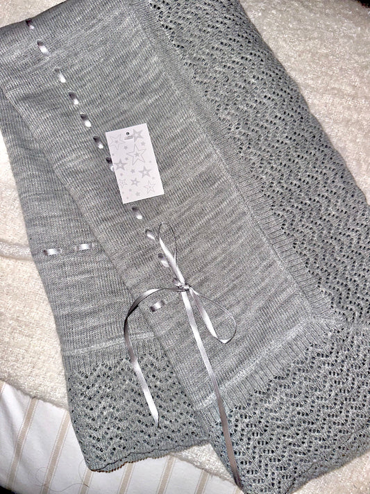 Grey Knit Blanket