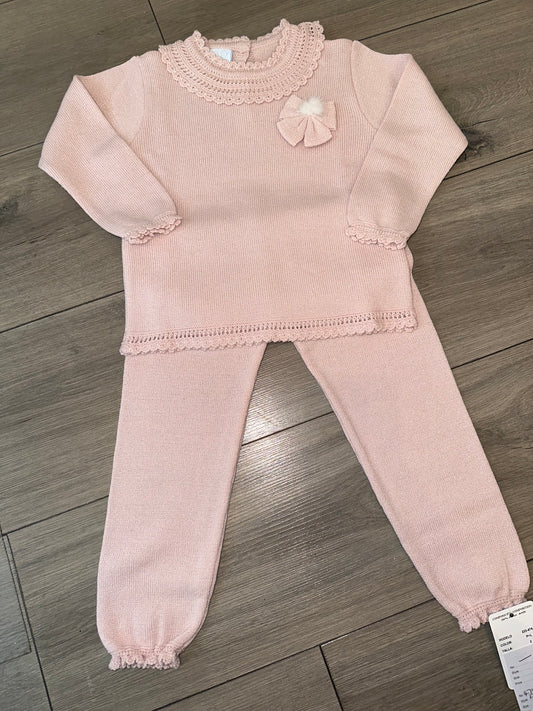 Girls Granlei Pink Knitted Tracksuit