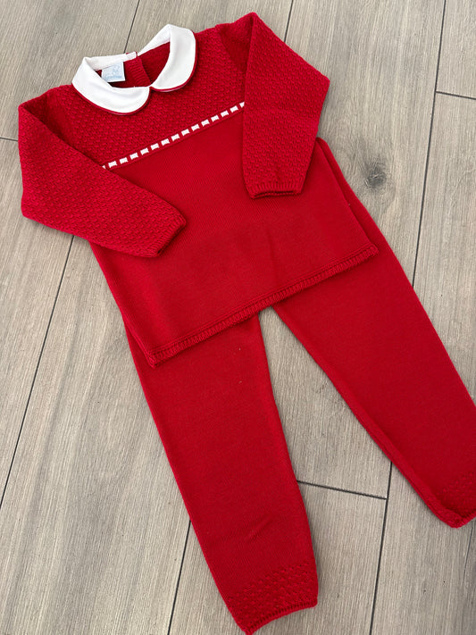 Boys Granlei Red Knitted Tracksuit