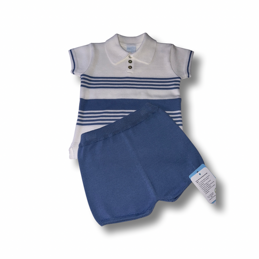 Boys Knitted Stripe Shorts Set - littlestarschildrenswear